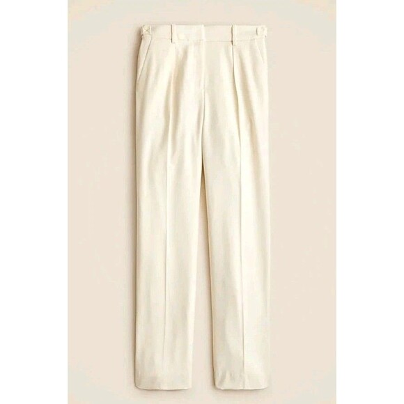 NEW J.Crew Collection Portia Pant In Tuxedo Wool Natural CF810 SMALL MARK Size 8 - Picture 1 of 12